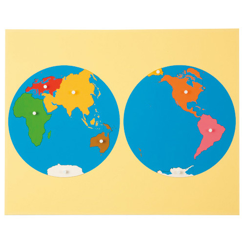 地球儀と地図パズル（地図パズル　世界） <Nienhuis社製>