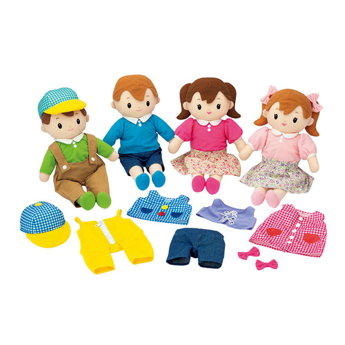 Ｍ－指先トレーニング・着せ替え人形・４体セット