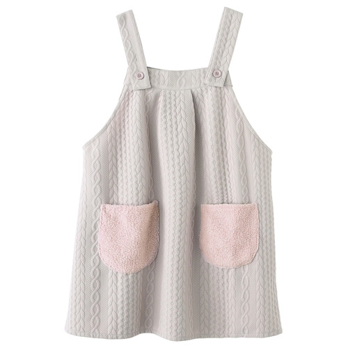 サイズ調整キルトニットエプロン  ベージュ