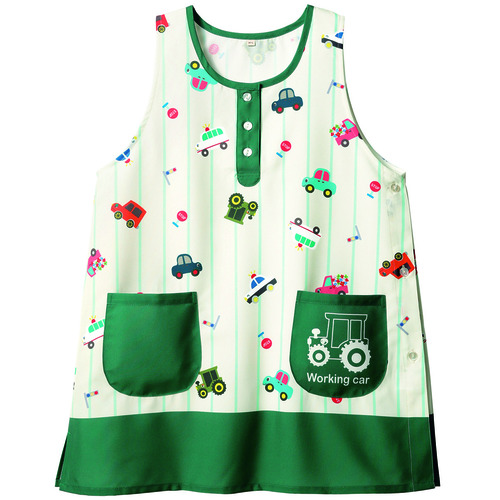 はたらくのりものストライプエプロン　M－Ｌ