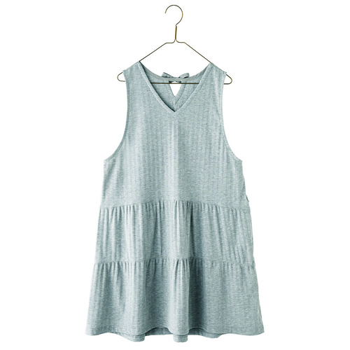 ニットティアードエプロン　グレー