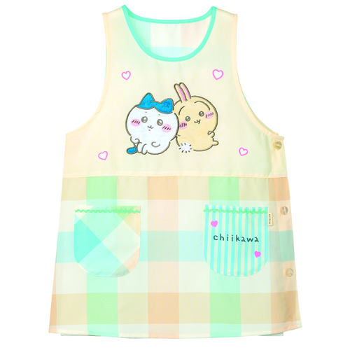 ＜ちいかわ＞ハチワレとうさぎアップリケエプロン　イエロー