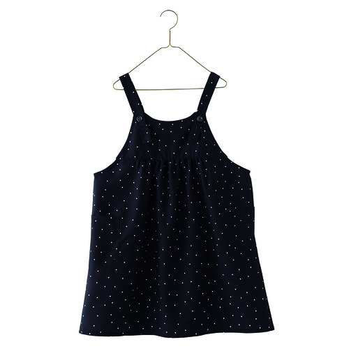 ランダムドットプリントエプロン　ブラック