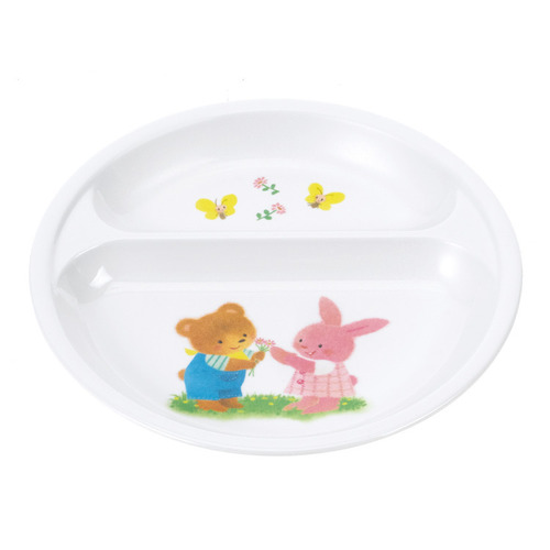 いっしょに食べようね　二ツ仕切皿　Ｊ２１