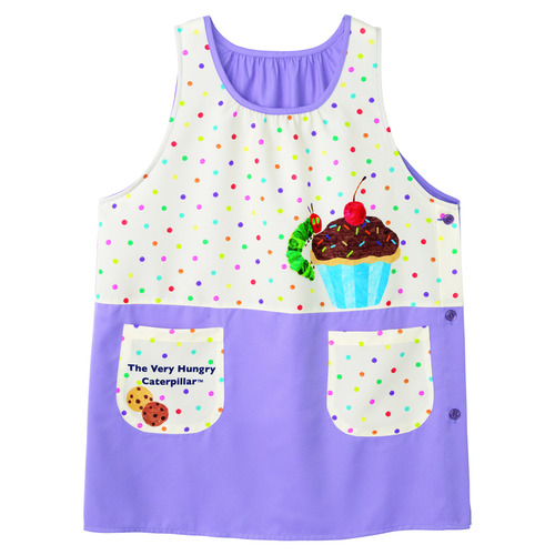 はらぺこあおむしカップケーキドットエプロン　パープル