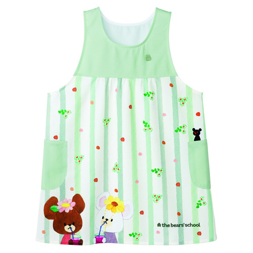 くまのがっこうカラフルデイズ切替エプロン　ミントグリーン