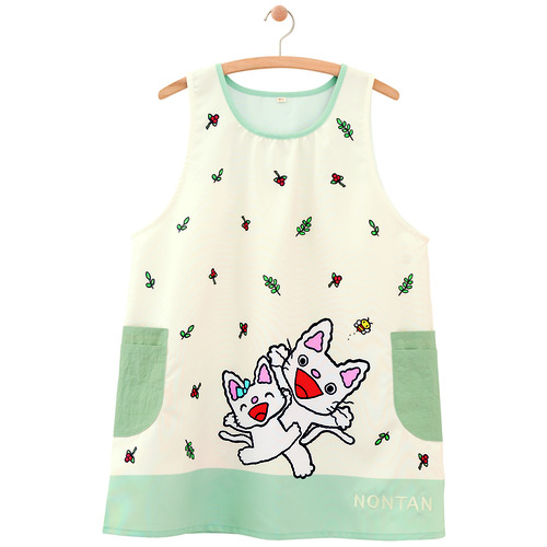 ノンタンいもうといいなエプロン　Ｍ－Ｌ　ナチュラル×グリーン