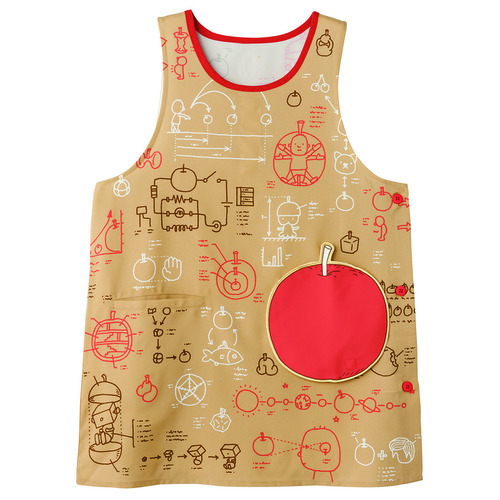 りんごかもしれないりんごポケットエプロン　２Ｌ－３Ｌ　ブラウン