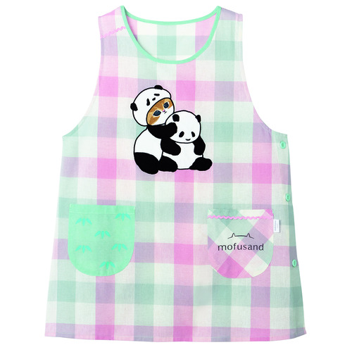 mofusandパンダにゃんエプロン　ピンク×ブルー
