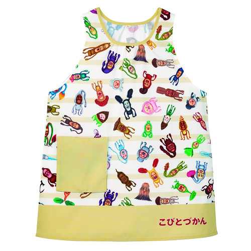 こびとづかん総柄エプロン　Ｍ－Ｌ　ナチュラル