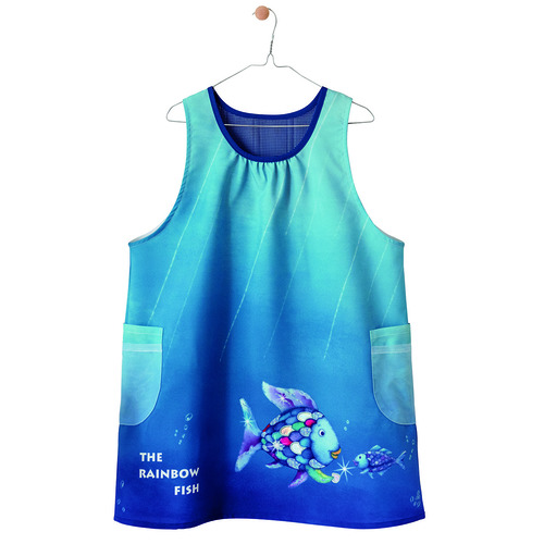 にじいろのさかなうみエプロン　ブルー