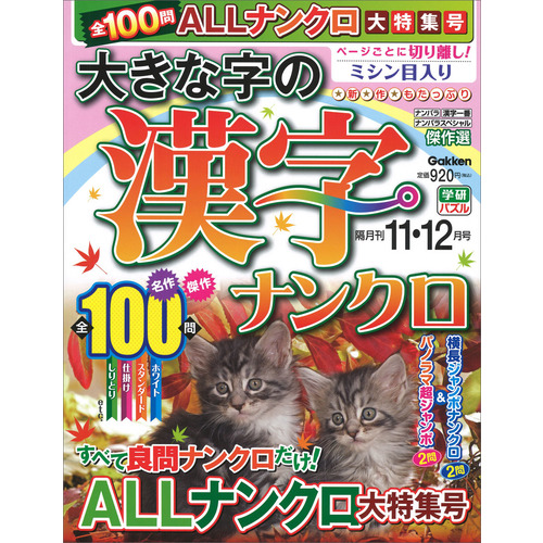 大きな字の漢字ナンクロ　１１月号