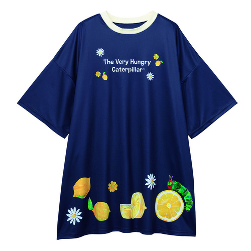 はらぺこあおむし汗消臭加工ビッグＴシャツ　ネイビー