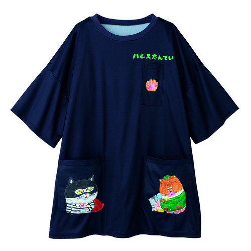 ハムスたんていビッグＴシャツ　ネイビー