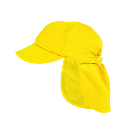 子ども用日よけ帽子（着脱式タレ付・裏黄）黄Ｕ