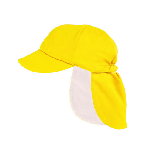 子ども用日よけ帽子（着脱式タレ付・裏白）黄Ｕ