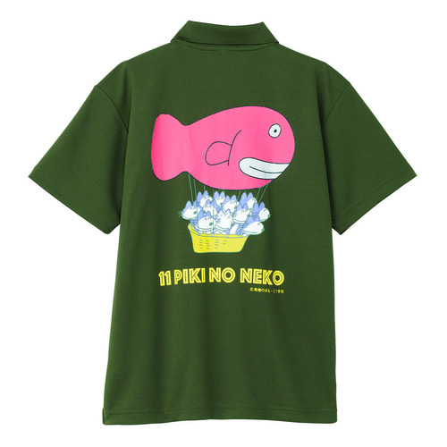 １１ぴきのねこドライポロシャツ　ＬＬ　カーキ