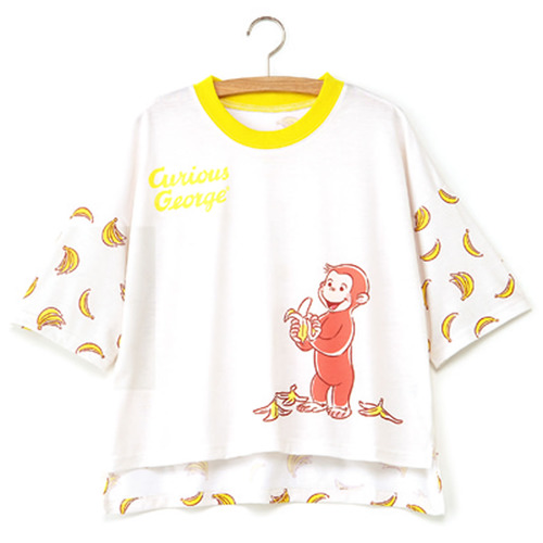 おさるのジョージ もぐもぐバナナＴシャツ ２-Ｌ３ ナチュラル