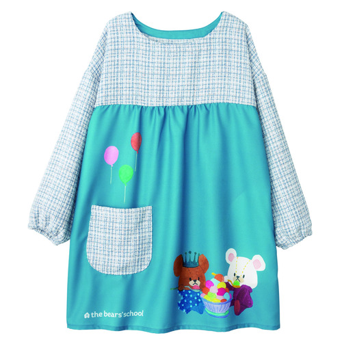 くまのがっこうツイード切替チュニック　ブルー