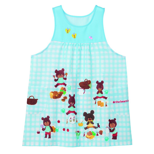 くまのがっこうピクニックエプロン　ライトブルー