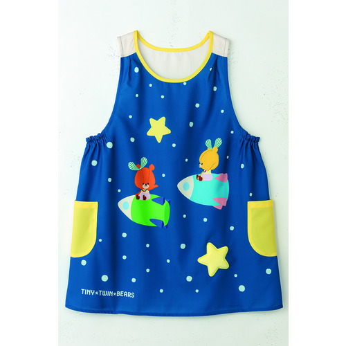 ルルロロろけっと星エプロン　ブルー