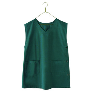 すてきな先生vol.99|サイド開きVネックエプロン ブルーグリーン|学研