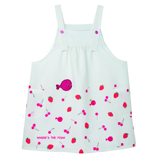 きんぎょがにげたサロペット風エプロン　ナチュラル