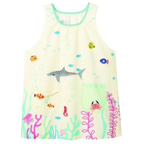 海のいきもの動くおさかなエプロン　ナチュラル