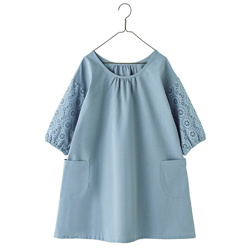 袖サークルレースチュニック　グレー