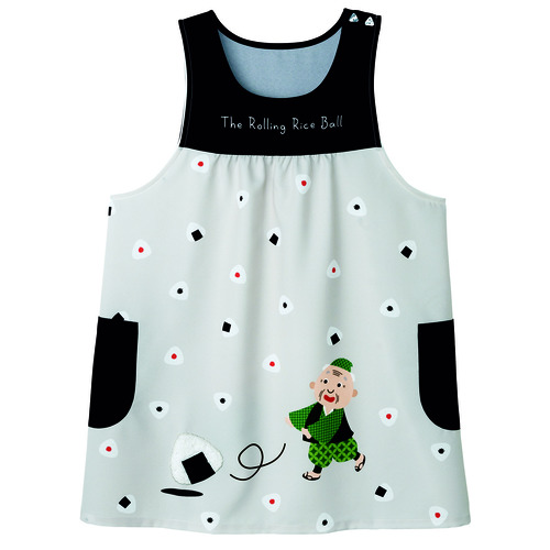 おむすびころりんエプロン　グレー