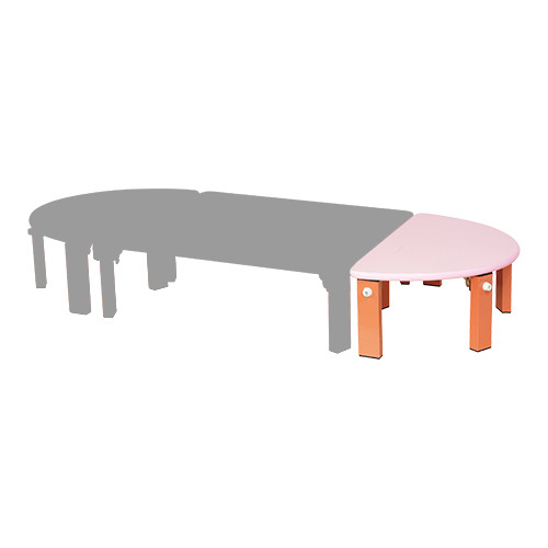 組み合わせテーブルピンク 半円形