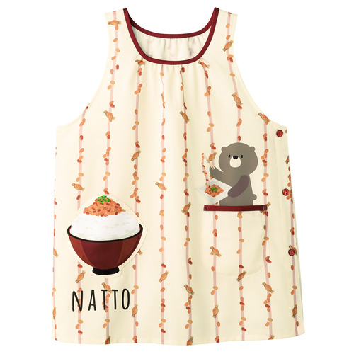 納豆ねばねばエプロン　ナチュラル
