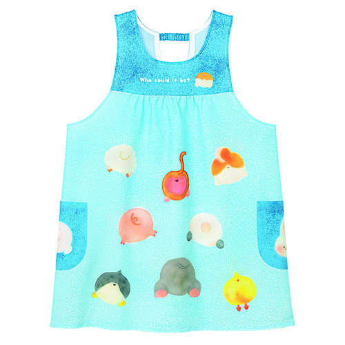 どうぶつのおしりエプロン　ライトブルー