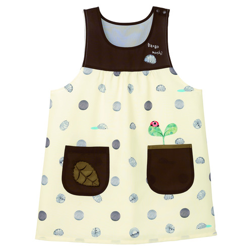 だんごむしエプロン　ブラウン×ナチュラル