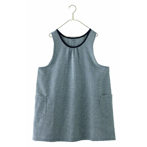 バックリボンアクセントエプロン　モノトーン