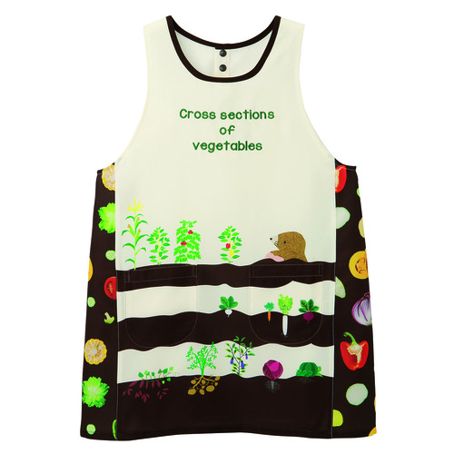 やさいの断面エプロン　ブラウン