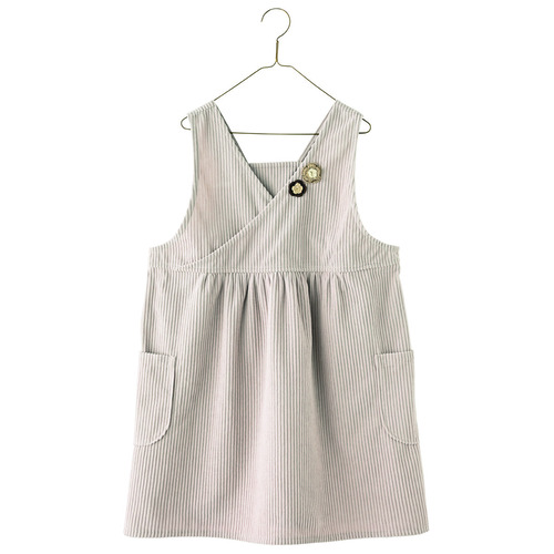 前重ねコーデュロイエプロン　ライトベージュ