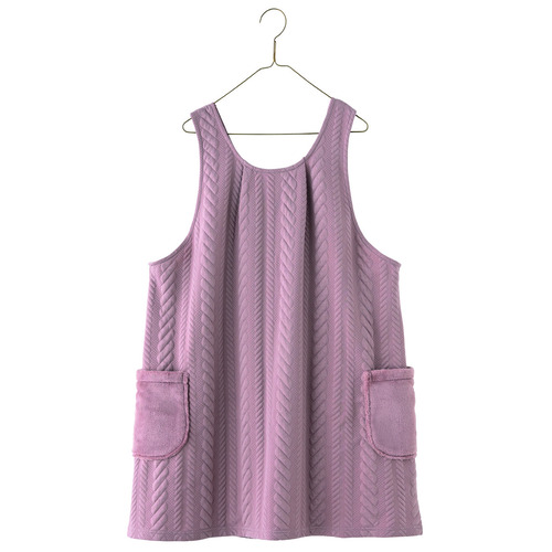 キルトニットフリークロスエプロン　スモーキーピンク