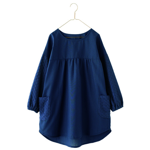 袖レースネイビーチュニック　ネイビー